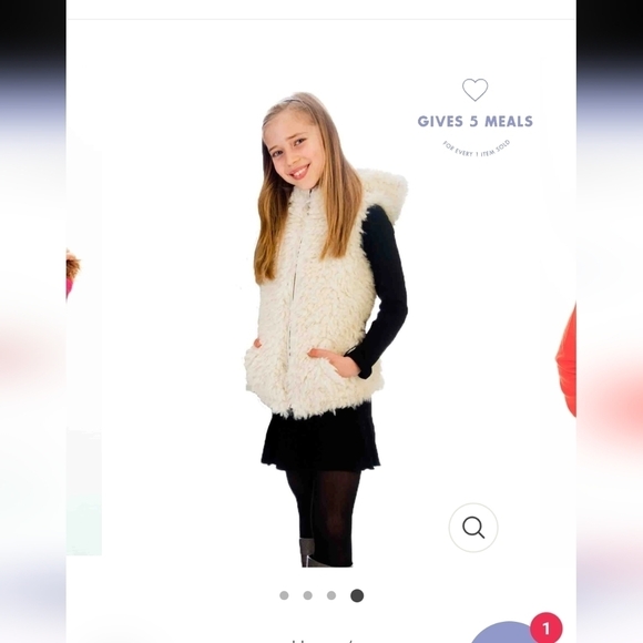 Limeapple Sherpa Vest, cream girls Size 6 - Picture 6 of 8